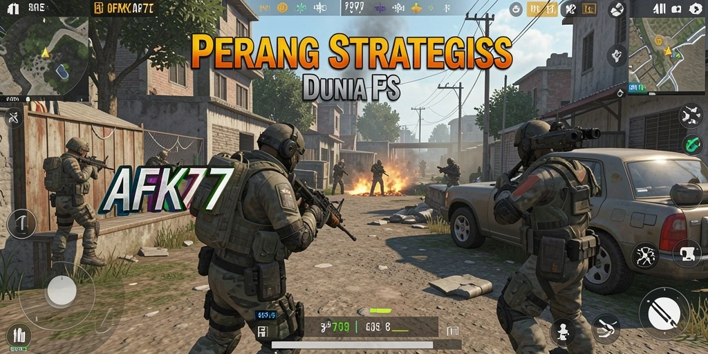 Screenshot AFK77 menunjukkan aksi tembak-menembak yang seru dan intens.