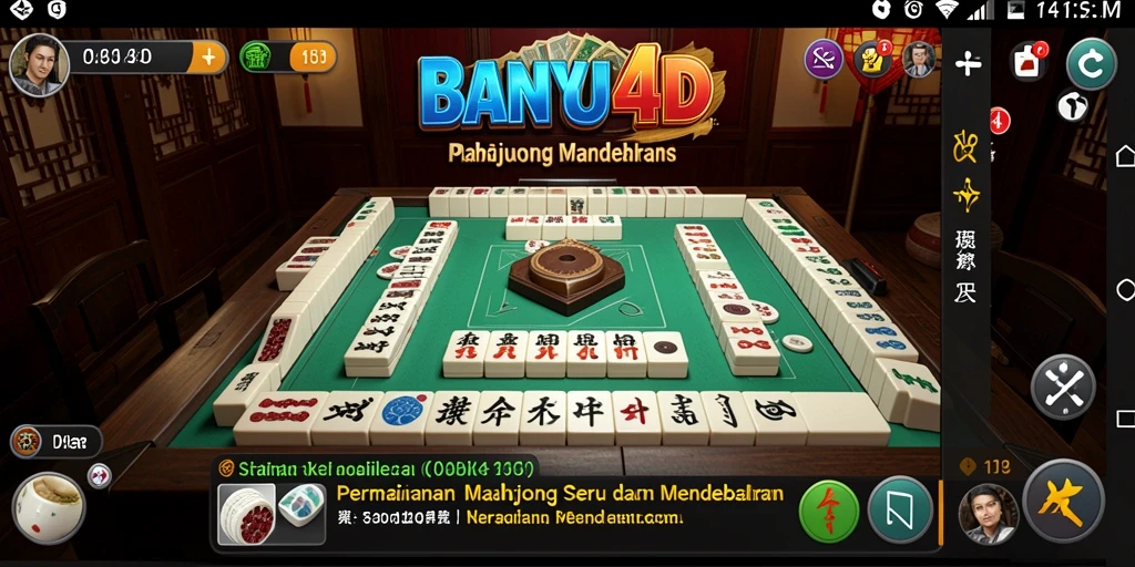 Screenshot gameplay BANYU4D menunjukkan keseruan permainan Mahjong.