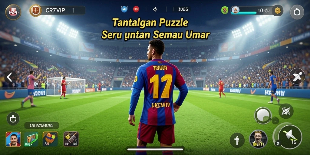 Tangkapan layar gameplay CR7VIP menampilkan teka-teki menantang yang berwarna-warni.
