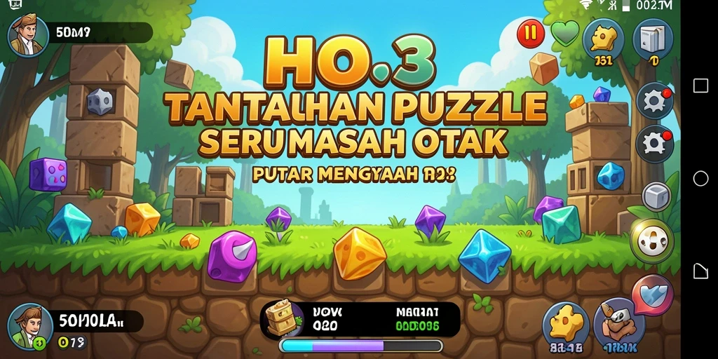 Tampilan gameplay Puzzle HO3 yang menantang dan seru.
