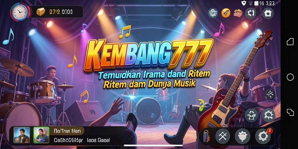 Screenshot utama KEMBANG777 menampilkan gameplay interaktif dari dunia musik.