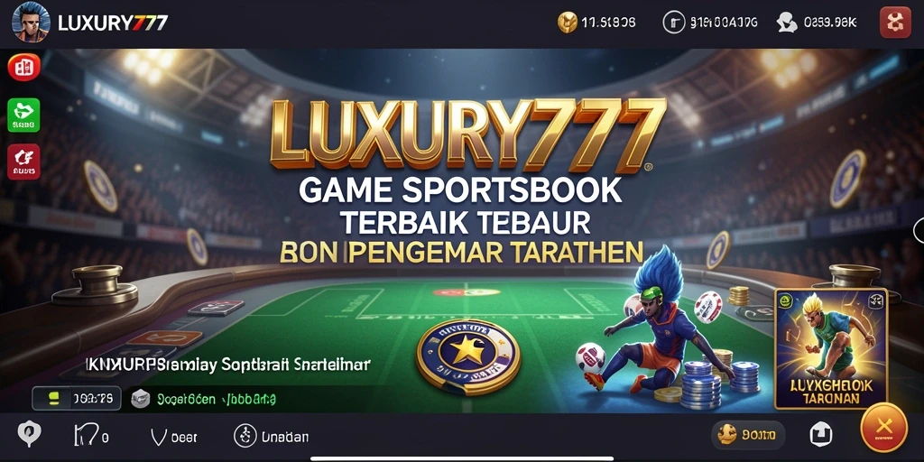 Screenshot utama LUXURY777 menampilkan tampilan menarik antarmuka taruhan Sportsbook.