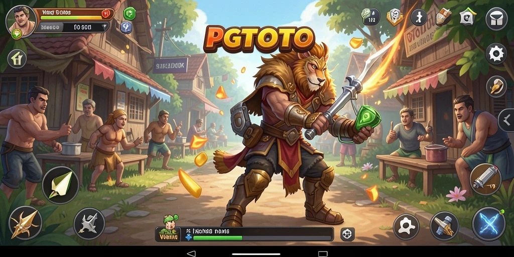 Tampilan gameplay PGTOTO dengan karakter dan lingkungan interaktif.