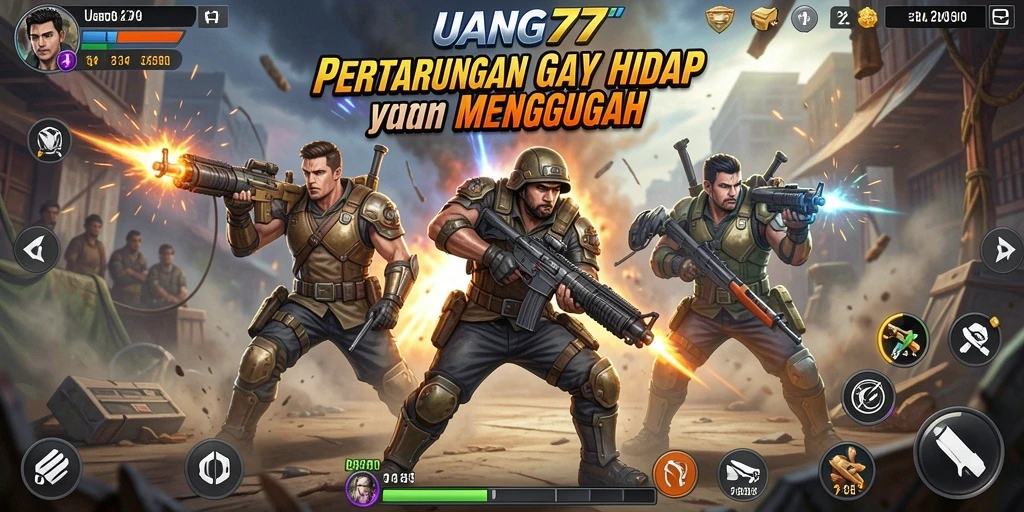 Tampilan gameplay UANG77 yang menegangkan di arena pertarungan.